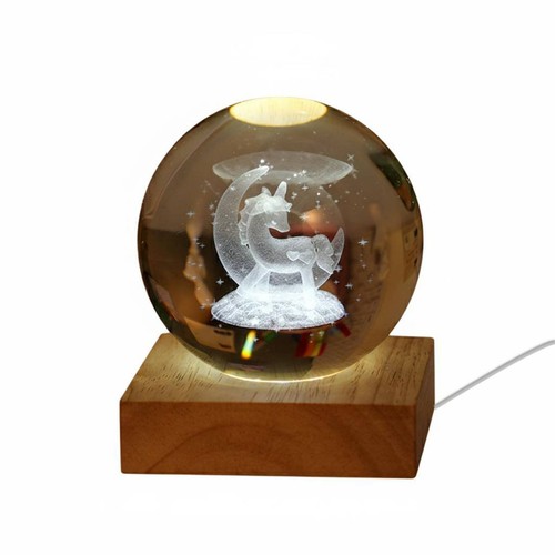 Led night lamp wooden base - night,